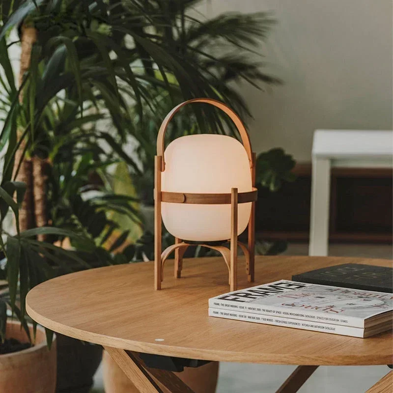 Nordic Minimalist Wood LED Floor Lamp Japanese Glass Shade Bedside Reading Light For Home Decor Creative Table Lighting Fixture