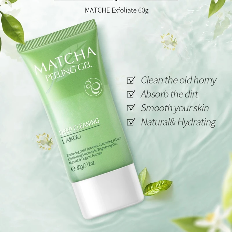 LAIKOU Matcha Exfoliating Peeling Gel Facial Scrub Moisturizing Brightening Repair Scrubs Face Cream Beauty Skin Care Products