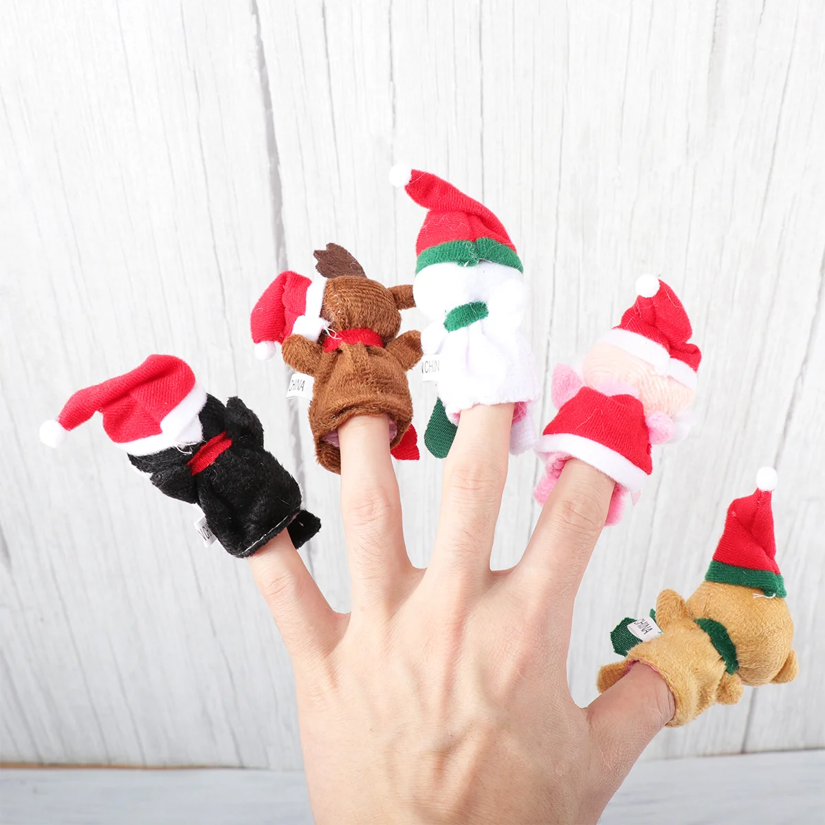 5-teiliges Familienbewusstseinsspielzeug Weihnachten Finger Cartoon Weihnachtsmann Puppe Kinderpuppen