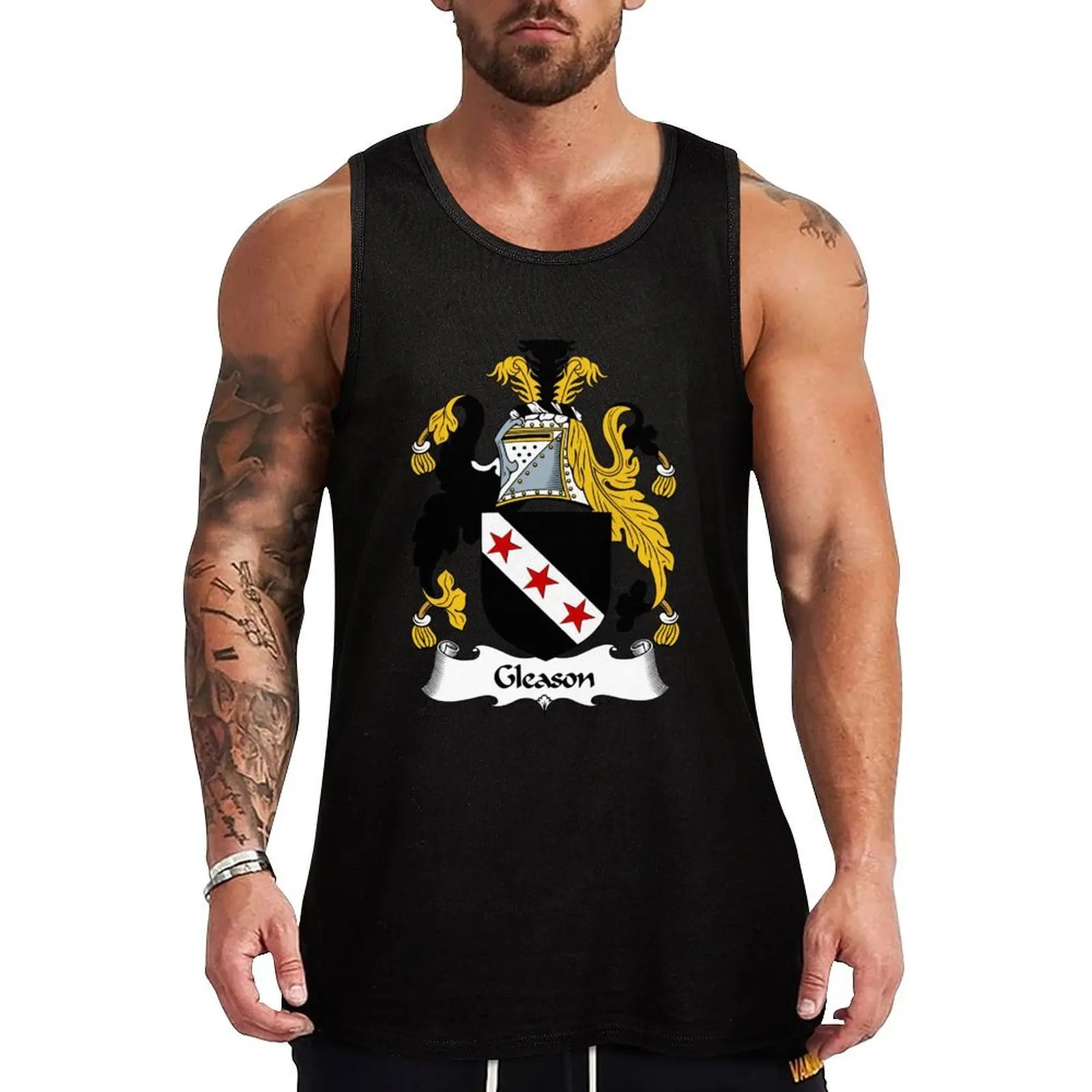 Gleason Family Crest/Coat of Arms Tank Top Undershirt Tank Top Cotton Basic Sleeveless Shirt