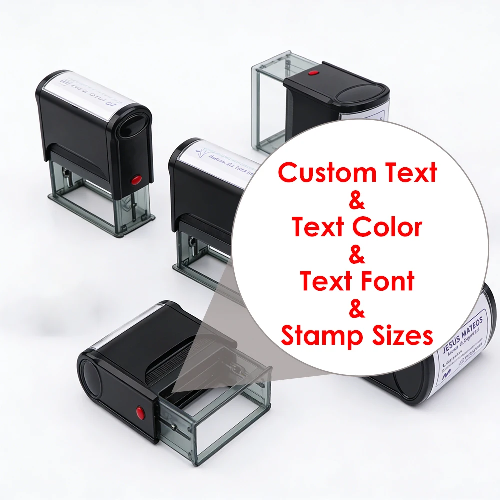 

Custom Self-Inking Stamp Personalized Logo Stamp with Your Own Design Address Name Text for Wedding Envelope Business Office