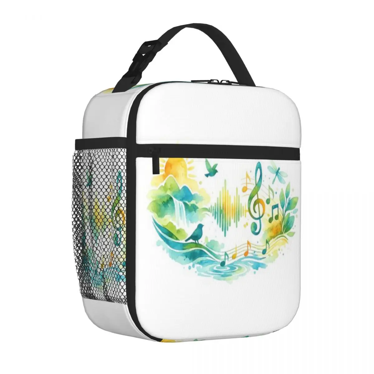 Hot Sale Nature S Sound Watercolor Art Abstract Lunch Tote Gym Post-Workout Insulated Tote
