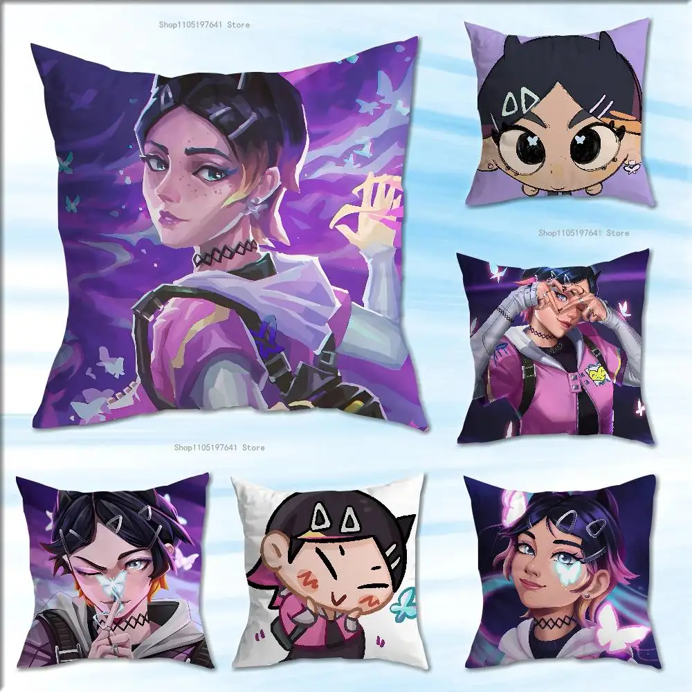 

Clove V-Valorant-S Game Anime Celebrity Merchandise All-Match Printed Pillow Case Sofa Car Office Room Decoration Protector
