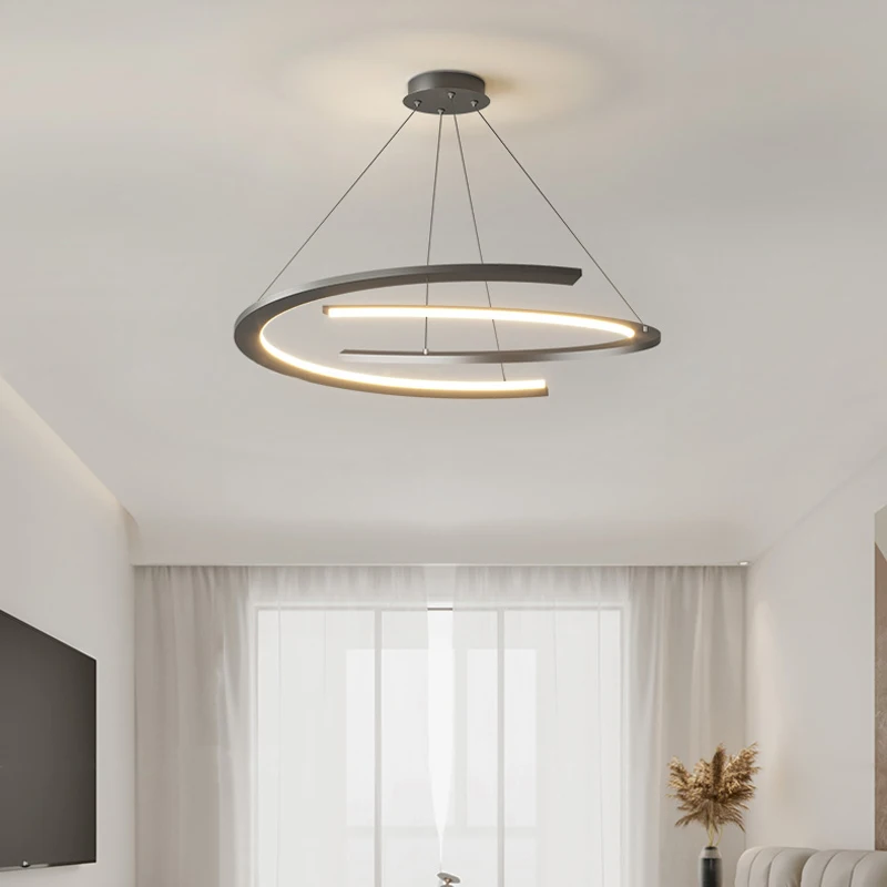 

Nordic Design Ring Restaurant Pendant Lamp Modern Simple Living Room Bedroom Hang Lamp Black Round Dining Room Lighting Fixture