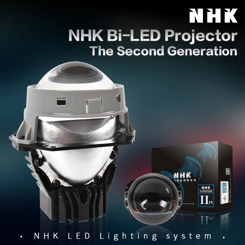 NHK Bi-LED Projector The Second Generation 3.0inch LHD Low Beam 40W High Beam 40W 5500K Led Light Headlamp Car Accessories