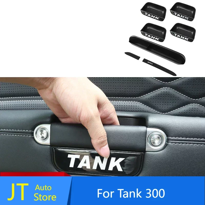 For WEY GWM Tank 300 Car Styling Door Handle Storage Box Interior ABS Passenger Compartment Box Auto Accessories 2021 2022 2023