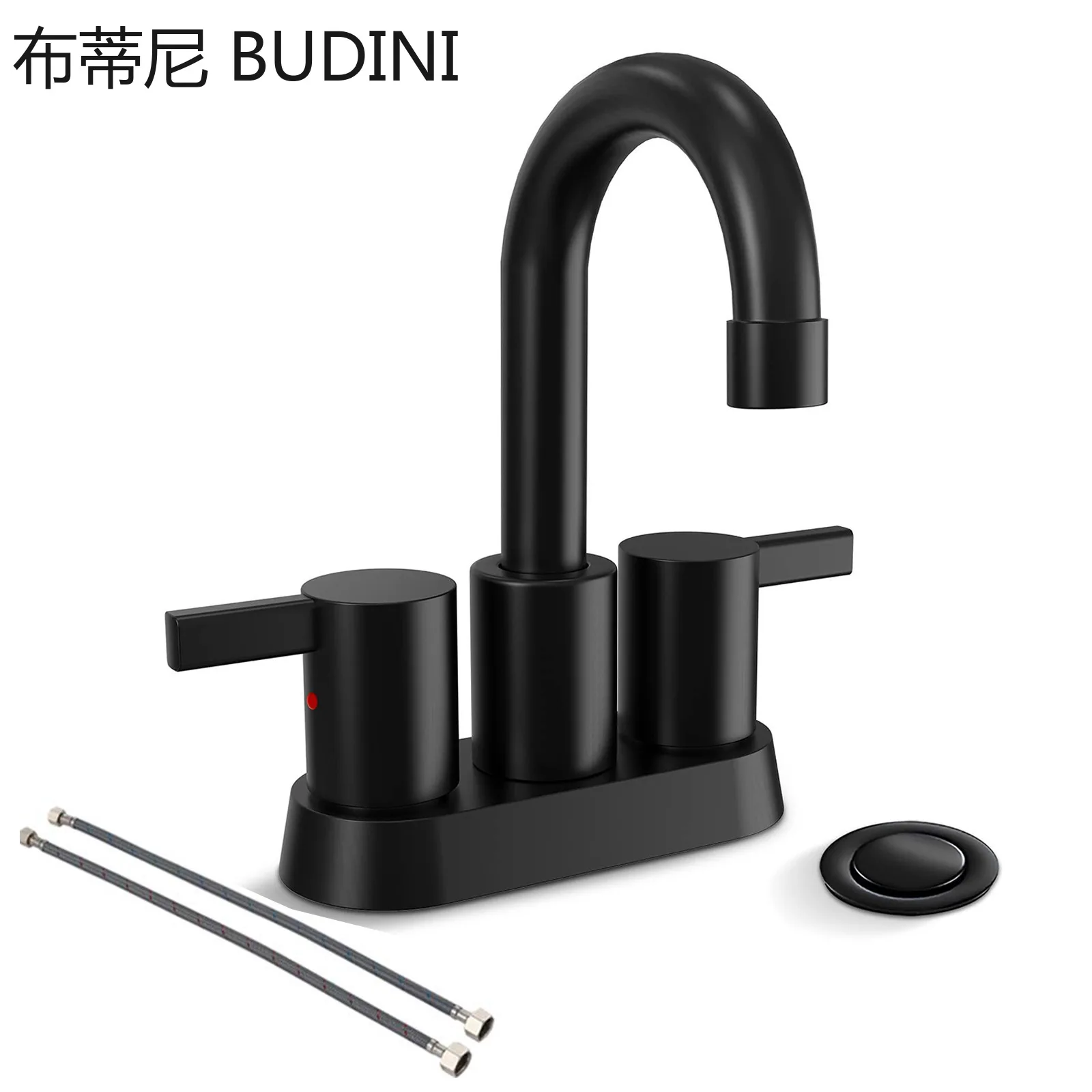 Kitchen Faucet, Matte Black rotate Swivel Kitchen Sink Faucet hot and cold water Dual Handle Mixer Tap Lead Free