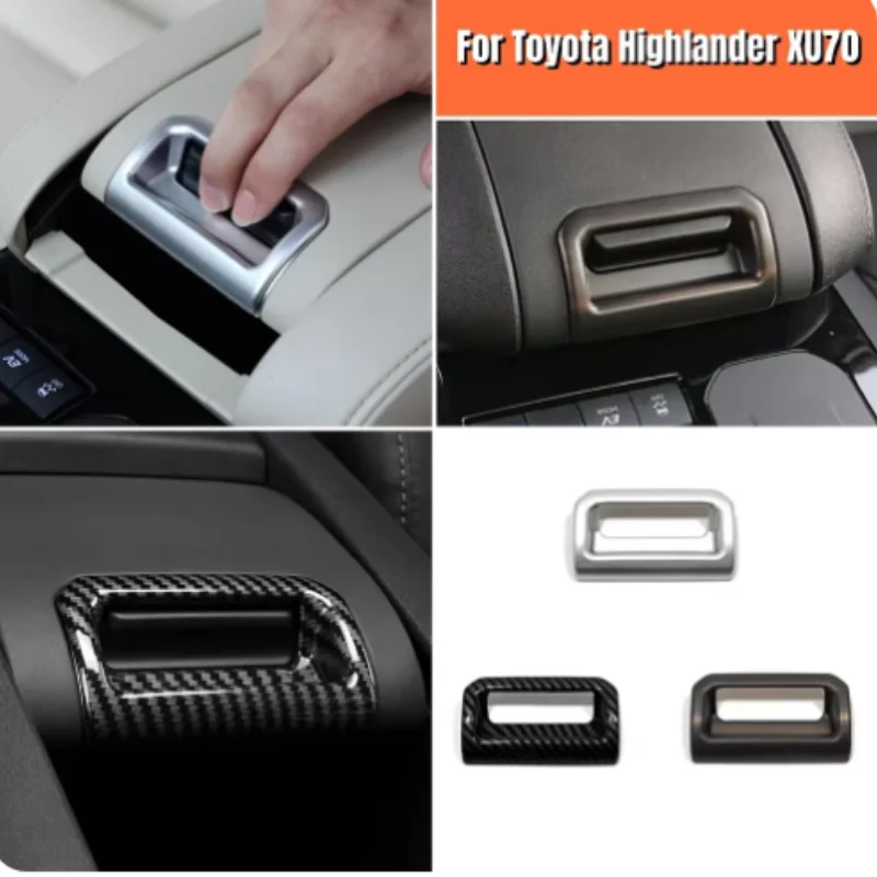 ABS Car Armrest Box Frame Decoration Cover Trim Sticker Accessories For Toyota Highlander XU70 Kluger2021-2024 Hybrid