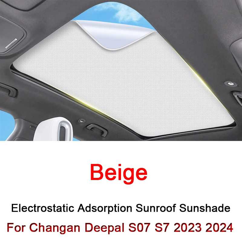 For Changan Deepal S07 S7 2023-2025 Electrostatic Adsorption Car Roof Sunshade Skylight Blind Shading Windshield Sunroof Cover