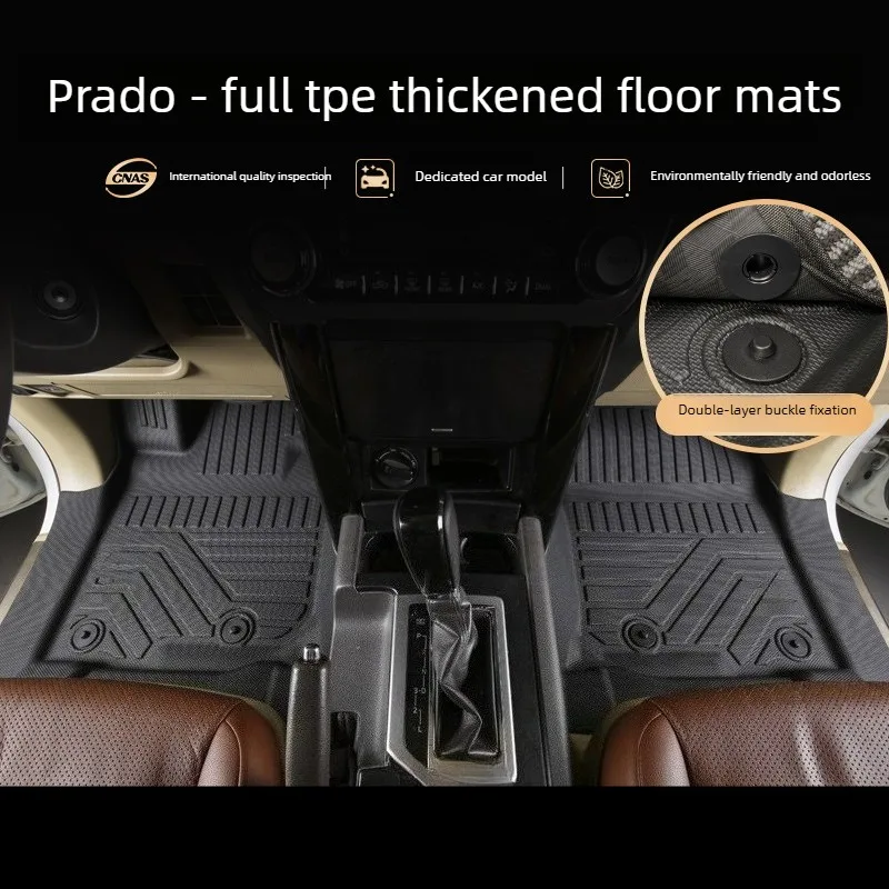 TPE Floor Mats For 2003-2024 Toyota Land Cruiser Prado LC120 LC150 LC250 5/7-seater LHD Full Coverage Accessories