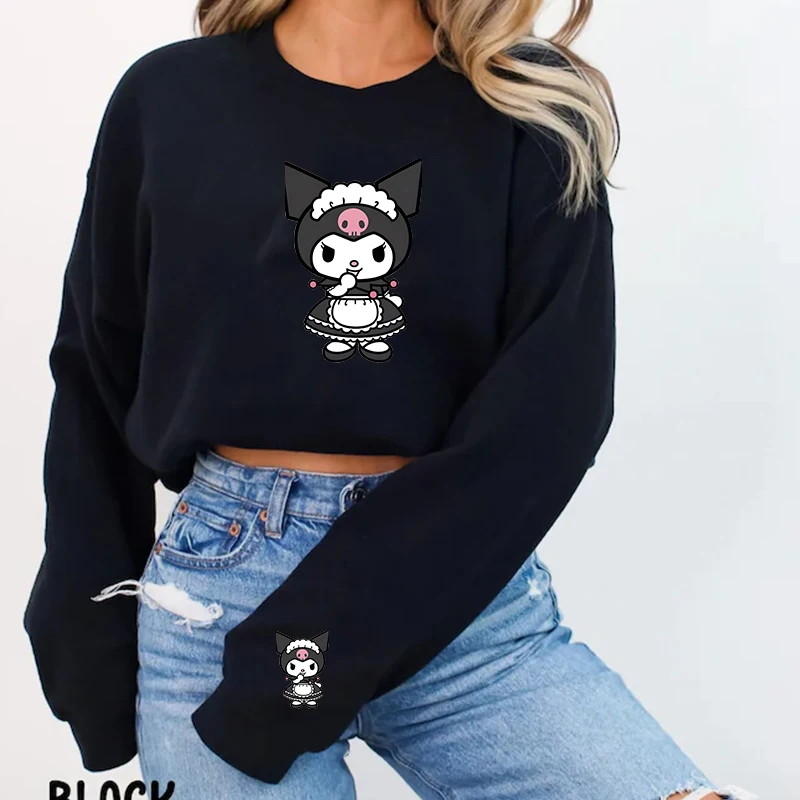 Long sleeves Women's Regular Fit Sweatshirt School Return Cute Season Print Design Comfortable Streetwear for Teens Sleep Tops