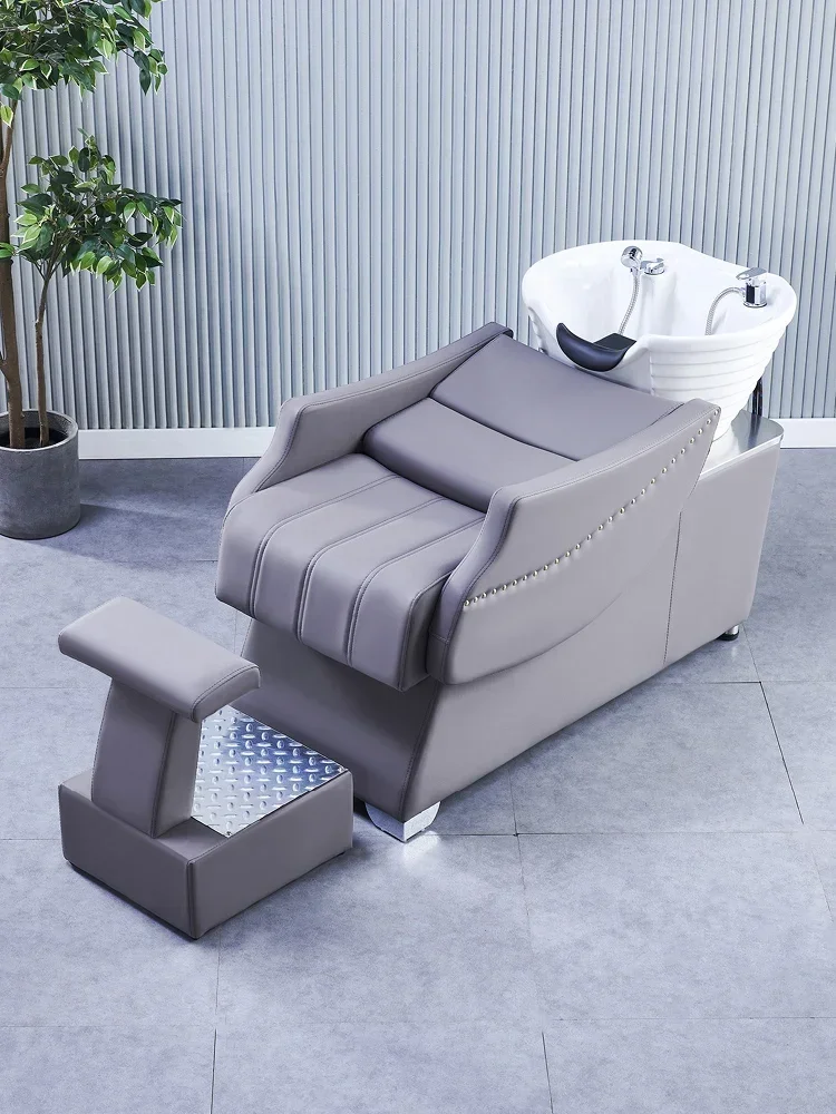 Barber shop high-end hairdressing semi-flat flush shampoo bed