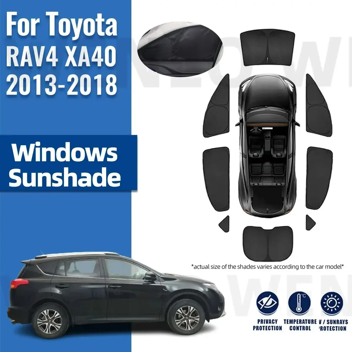 

For Toyota RAV4 XA40 2013-2018 Full Cover Side Baby Window Sun Shade Visor Car Sunshade Shield Front Rear Windshield Curtain