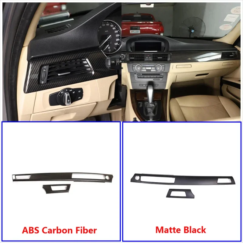 For BMW 3 Series E90 2005-2012 ABS Carbon Fiber,Central Control Instrument Panel Air Outlet Decoration Panel Frame,Car Accessory