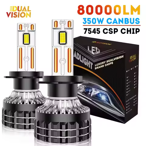 Dualvision K5C H7 H4 H11 Led Lamp 2 Copper Tube 6000K Lights For Car H1 H8 H9 H3 9012 HB3 9005 HB4 9006 12V Led Headlight Bulbs
