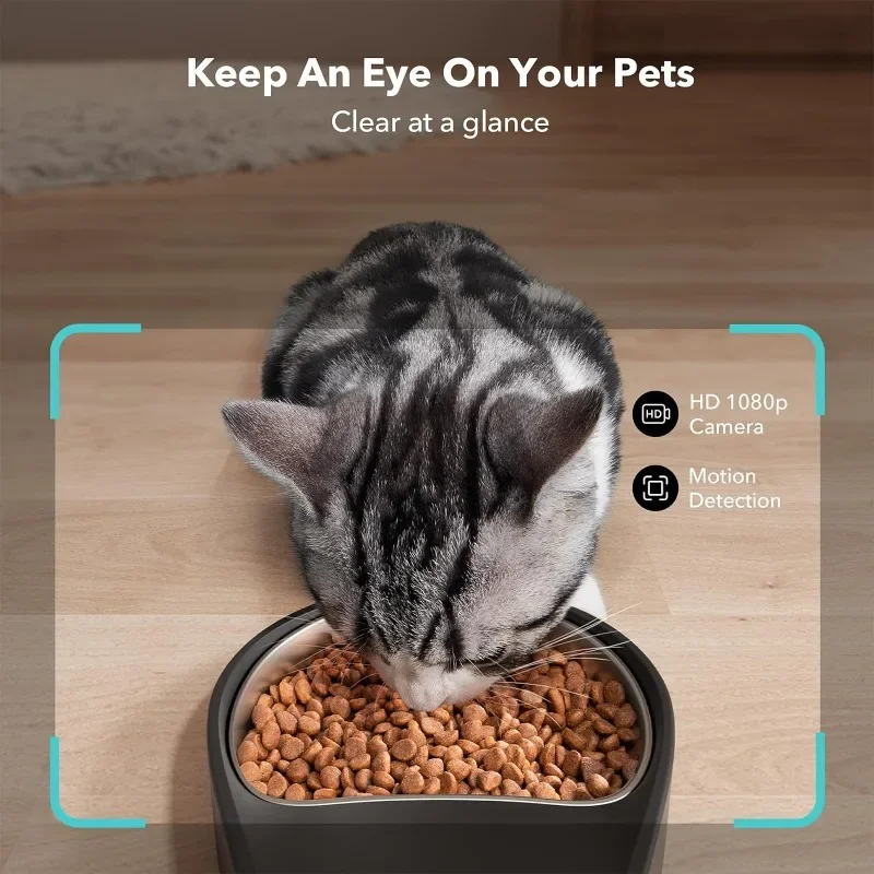 Automatic Cat Feeder with Camera, Video with Night Vision,5G WiFi Pet Feeder