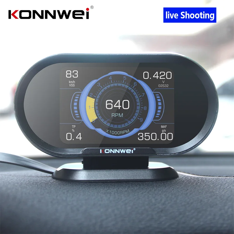 2026 New KONNWEI KW206 Car Diagnostic HUD OBD2 Automotive Car Code Reader Adapter Scanner Auto Tools On-Board Computer Display