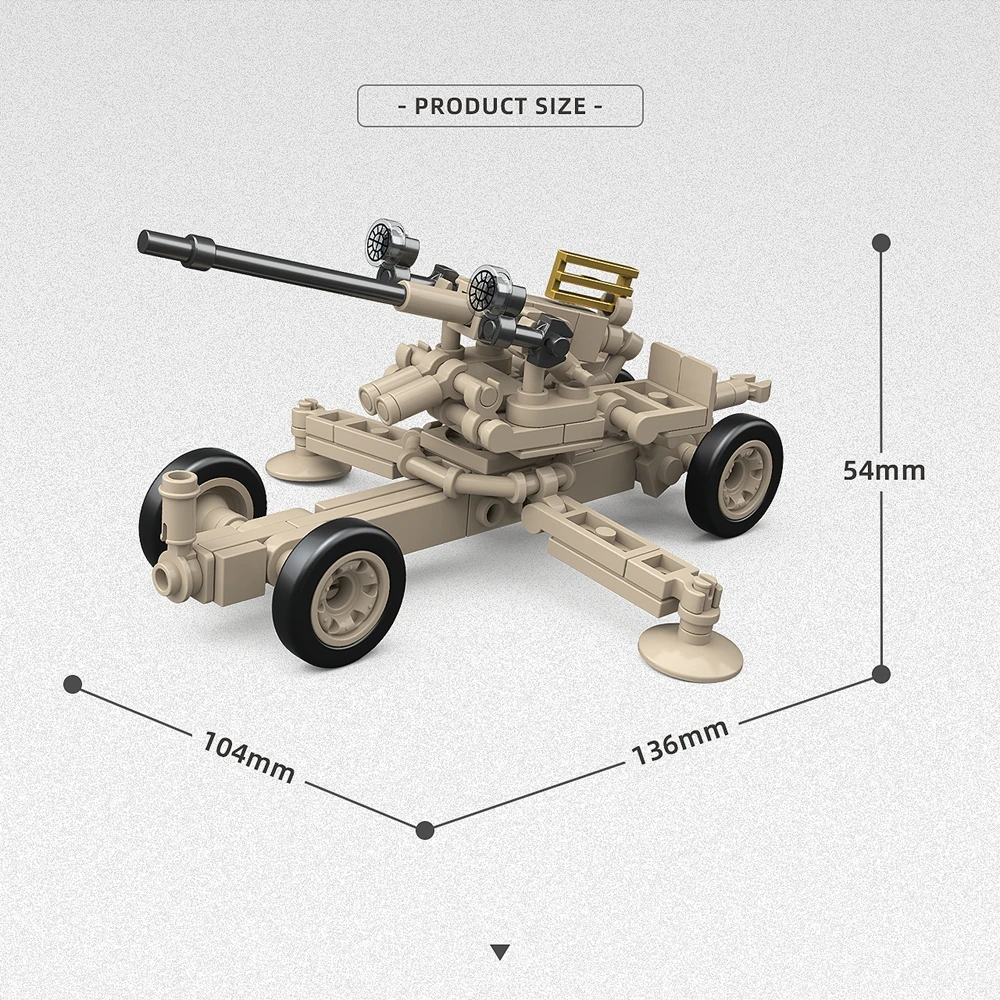 BOFORS 40MM L/60MORRIS CDSW 6X4 Ww2 blocs de construction de char militaire briques Collection modèle jouets éducatifs pour cadeaux de noël