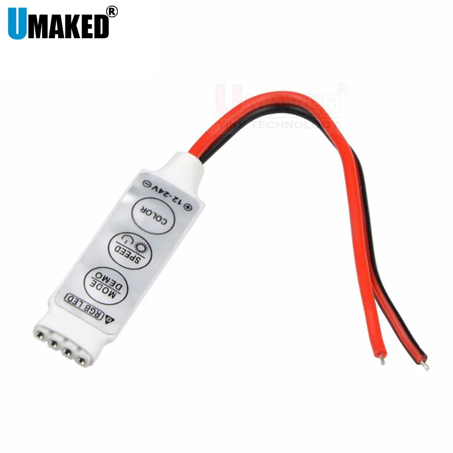 

1 шт. DC12V-24V 12A 3 клавиши мини светодиодный контроллер RGB диммер Diy часть ленты для RGB 5050/3528/2835/5730/5630/3014 SMD светодиодные ленты