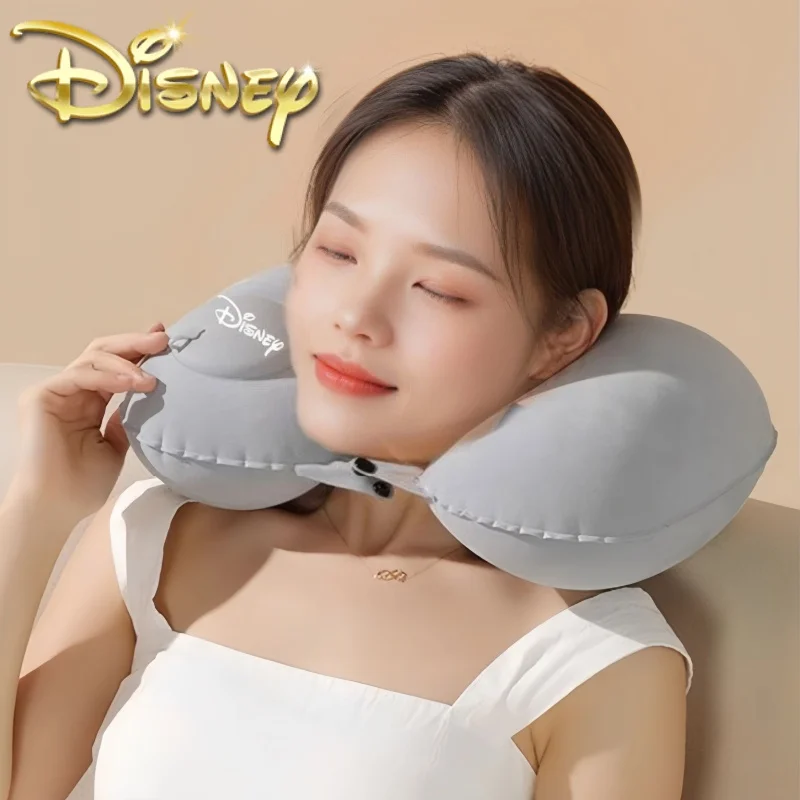 Disney Washable Press Type U-shaped Pillow Air Pillow Portable Storage Travel Car Aircraft Sleep God Device Cervical Tractor