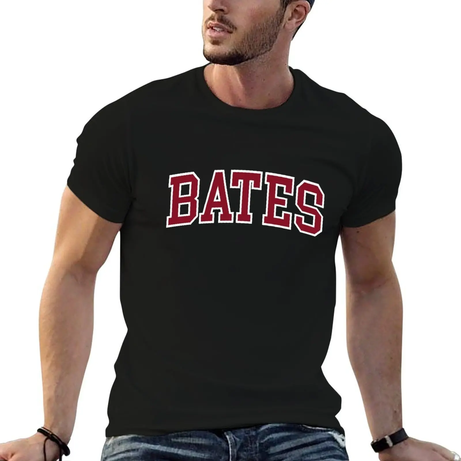 bates - college font T-Shirt quick-drying summer clothes Men's t-shirts