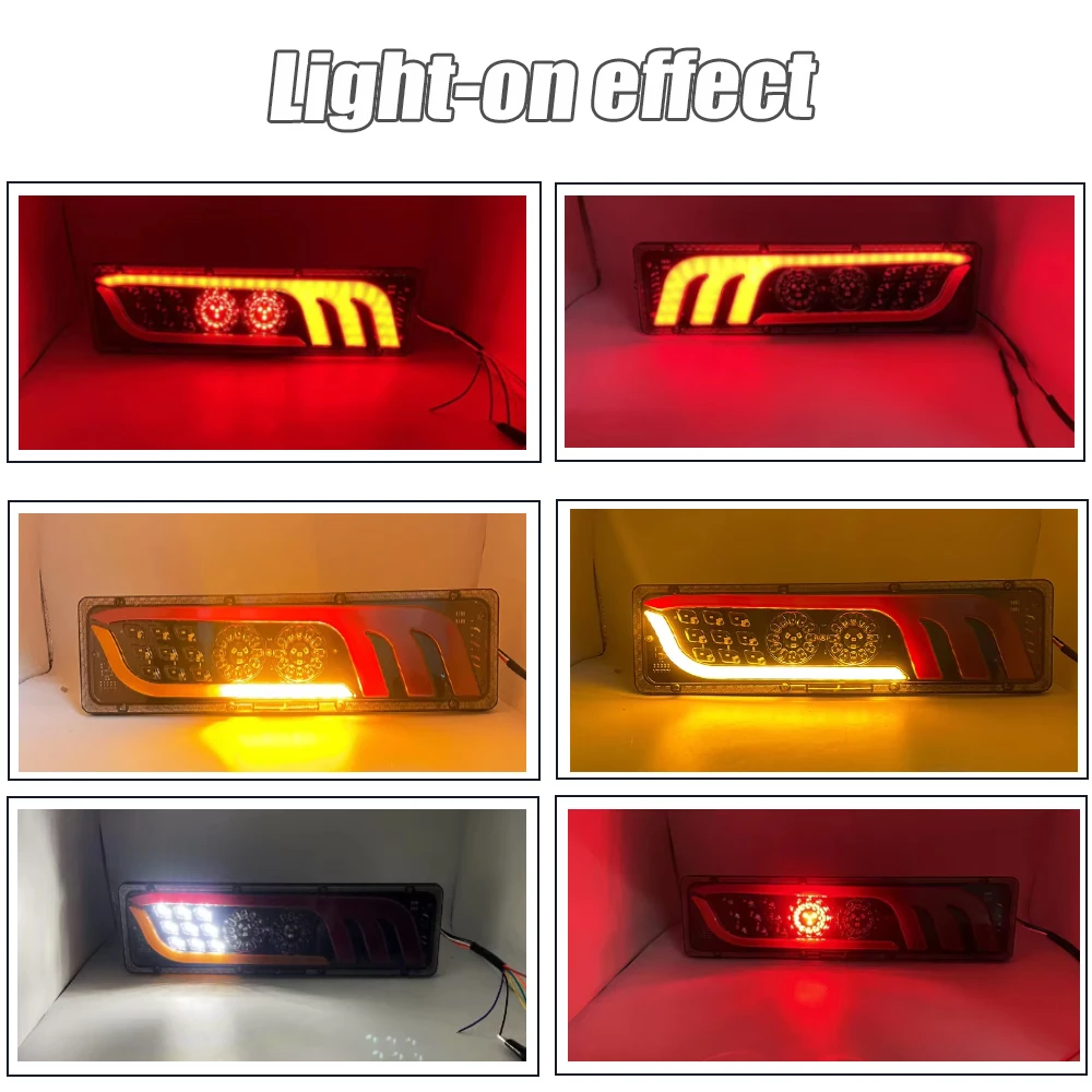 33/46CM 24V Truck Trailer Tail Light Signal Indicator Brake Daytime Running Lamp for Trucks Waterproof LED Taillights RV Van Bus