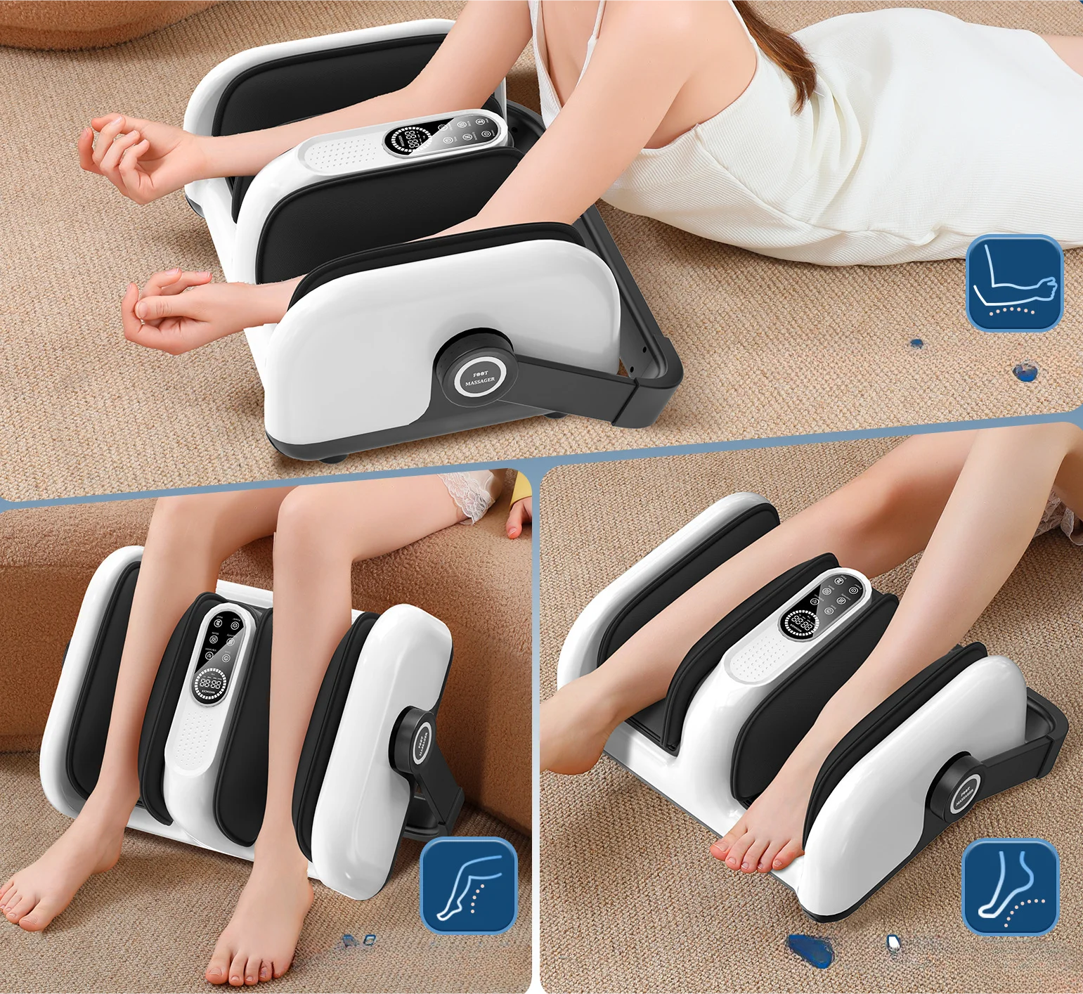 Automatic foot calf massager, airbag foot roller, kneading and heating leg beauty instrument