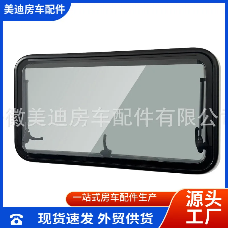 

MD-Laos curved window rounded corners, RV push window, splicing pleated blinds, one-stop RV accessories