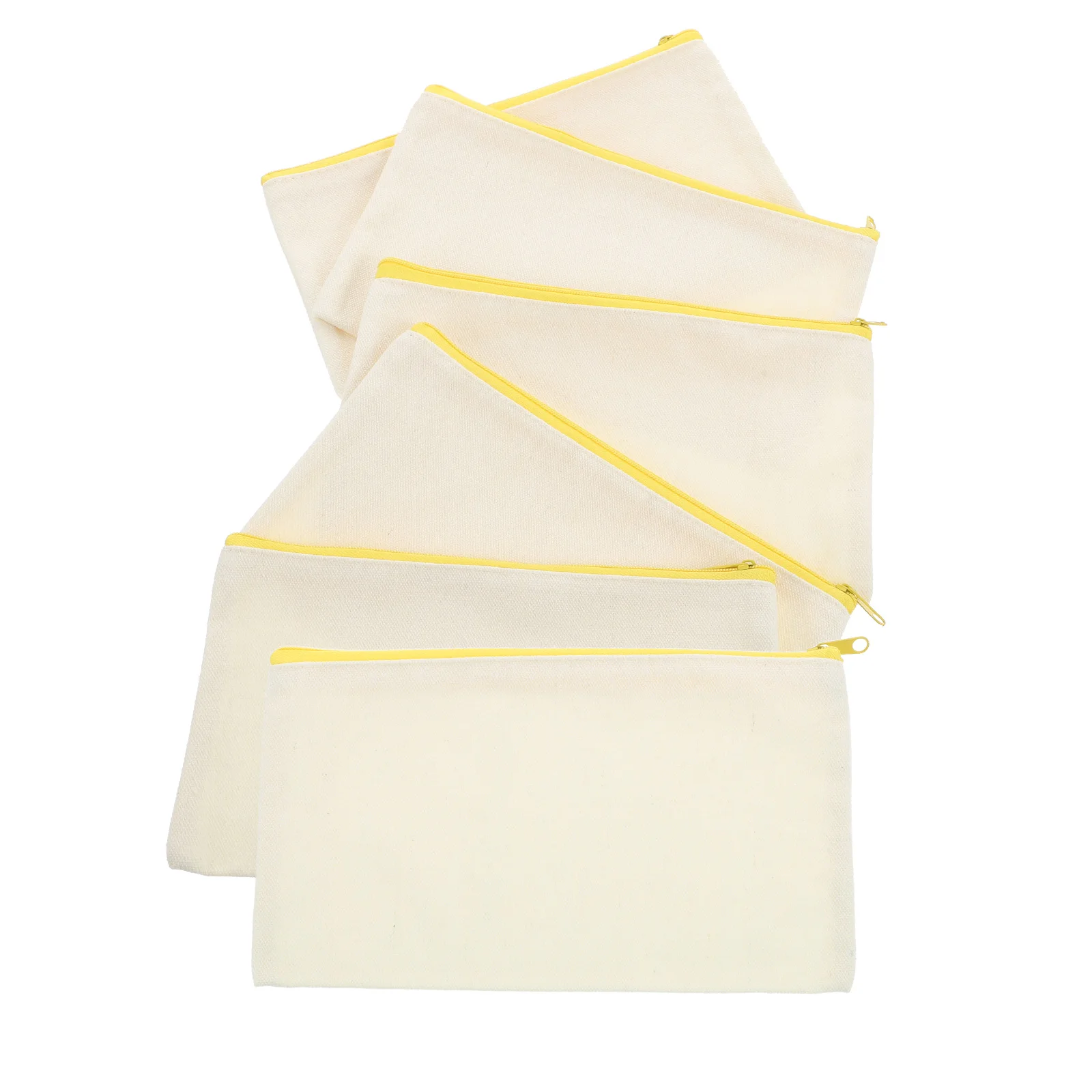 

6 Pcs Canvas Pencil Case Holder DIY Blank Bag Bulk Stationery Pouch Pouches Zipper Bags