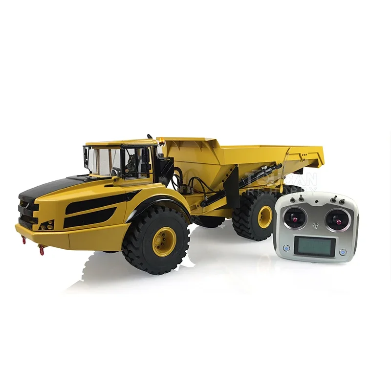 En Stock XDRC 1/14 RC A40G Metal hidráulico RC camión articulado 6x6 Dumper simulación sonido luz Radio I6s volquete modelo juguete