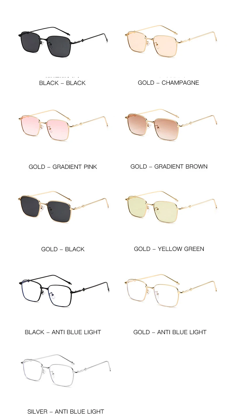 Raffinierte Sonnenbrille im reifen Stil mit dünnem Metallrahmen, quadratischem Design und Gesichtsverschlankung für einen trendigen, vielseitigen Stil 2184 – Detail 5