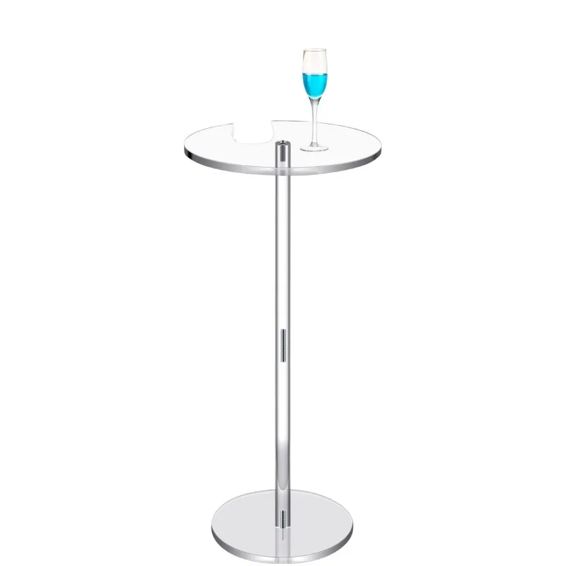 

Small space beverage table 10X10 inch transparent console table living room bedroom balcony easy to assemble storage function