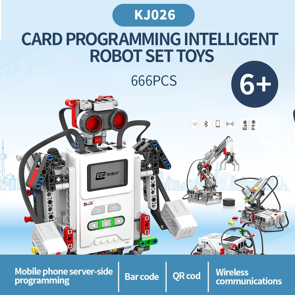 Card Programming Robot Bricks Toy Kids Science Education Creative Programming Intelligent APP Program Toys Robot DIY New Arrival