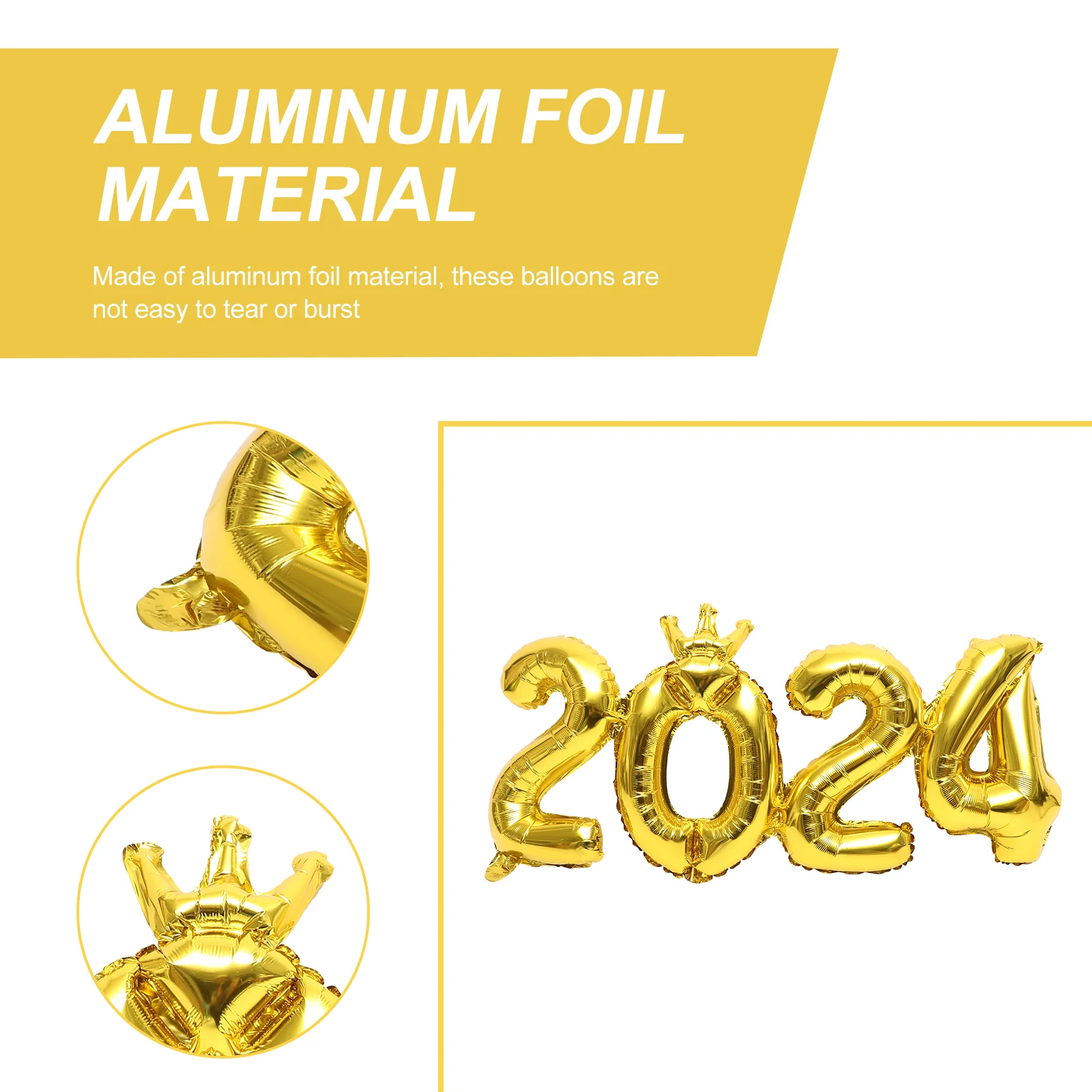 

1Set Aluminum Foil 2024 Number Balloon New Year Party Supplies Wall Hanging Table Centerpiece Photo Prop Decoration