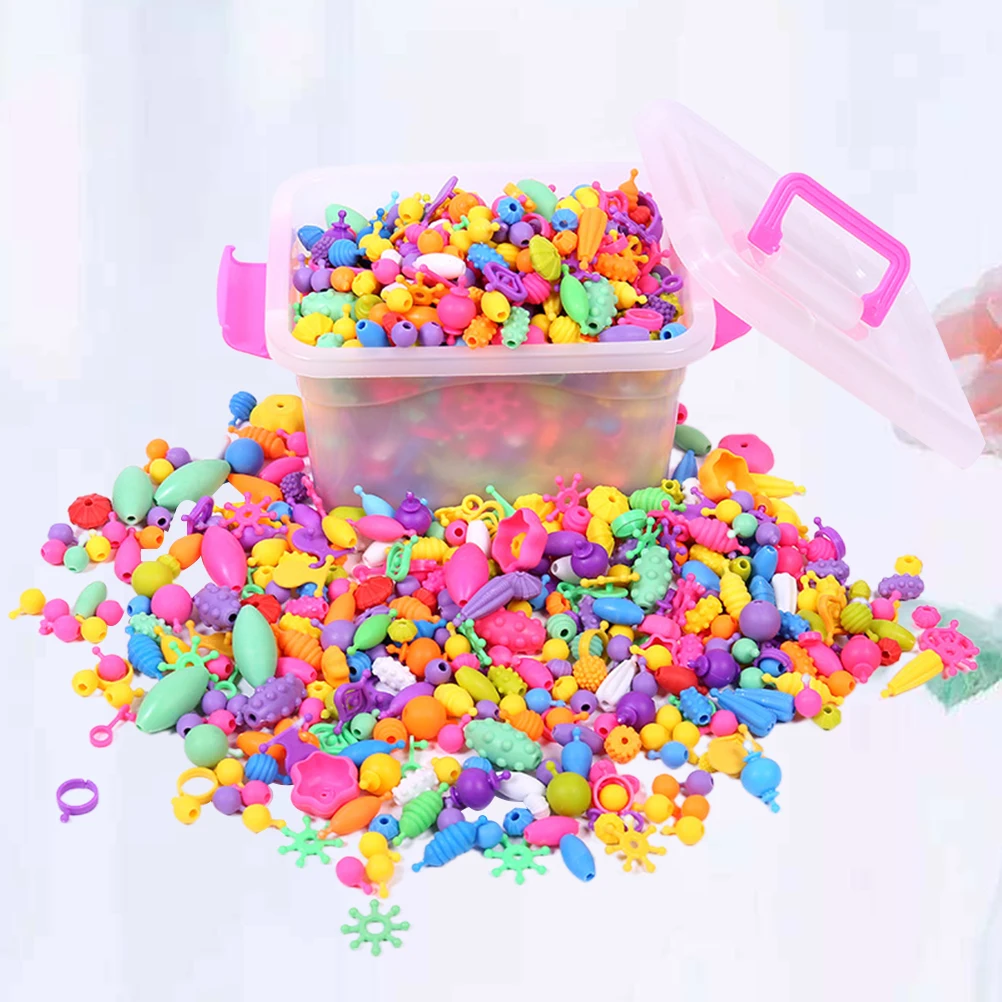 

485pcs Cordless Beads Box Handmade Jewelry Making Kit for Kids Bracelets Necklaces Crafts Creative Educational Toy Gift