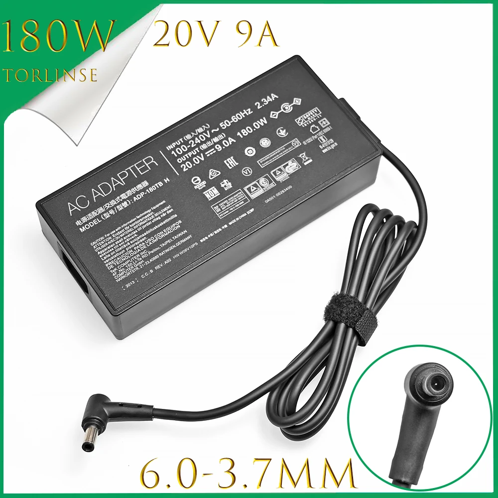 

20V 9A 180W 6.0*3.7MM Charger ADP-180TB H Laptop AC Adapter For Asus ROG Zephyrus G14 G15 GA401IV GA502DU TUF505DU FX506L A17