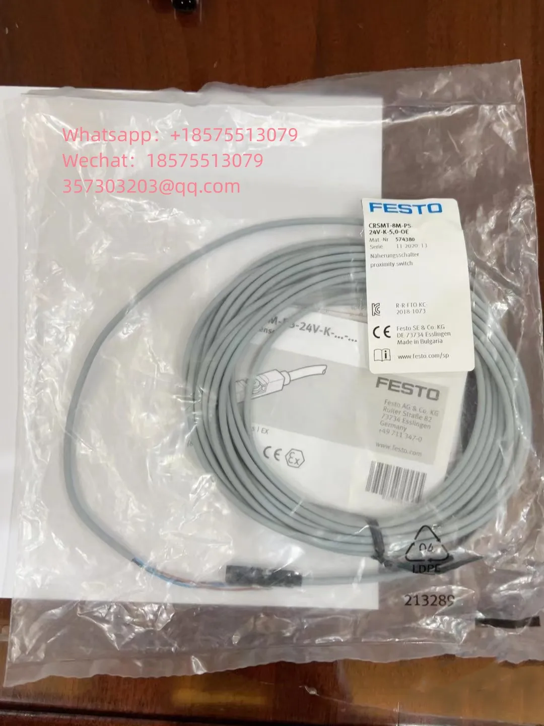 

For FESTO Corrosion-resistant Magnetic Switch CRSMT-8M-PS-24V-K-5,0-OE 574380