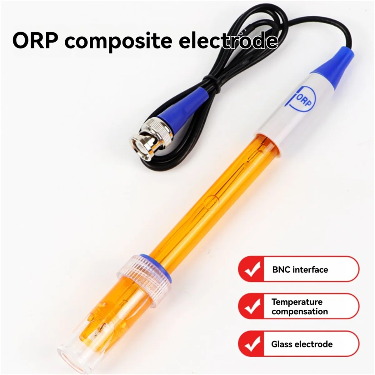 Sonda de eletrodo composto orp a002, sensor de substituição orp, sonda de alta precisão adequada para laboratório, aquário, hidroponia