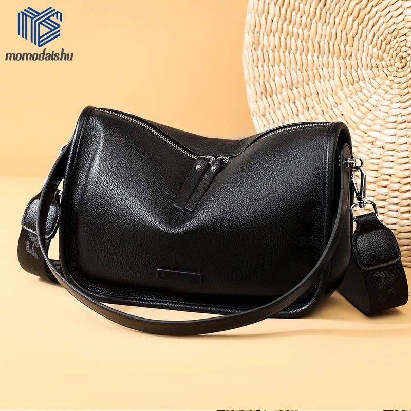 2022 New Simple Messenger Bags For Ladies Handbags High Capacity Fashion Women Crossbody Bags Genuine Leather Shoulder Bag