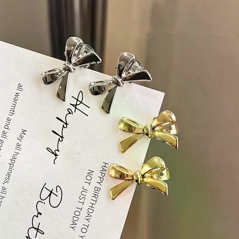 6 Pieces Of Women's New Golden Bow Mini Hairpins, Sweet And Cool Girl Bangs Hairpins And Hair Accessories