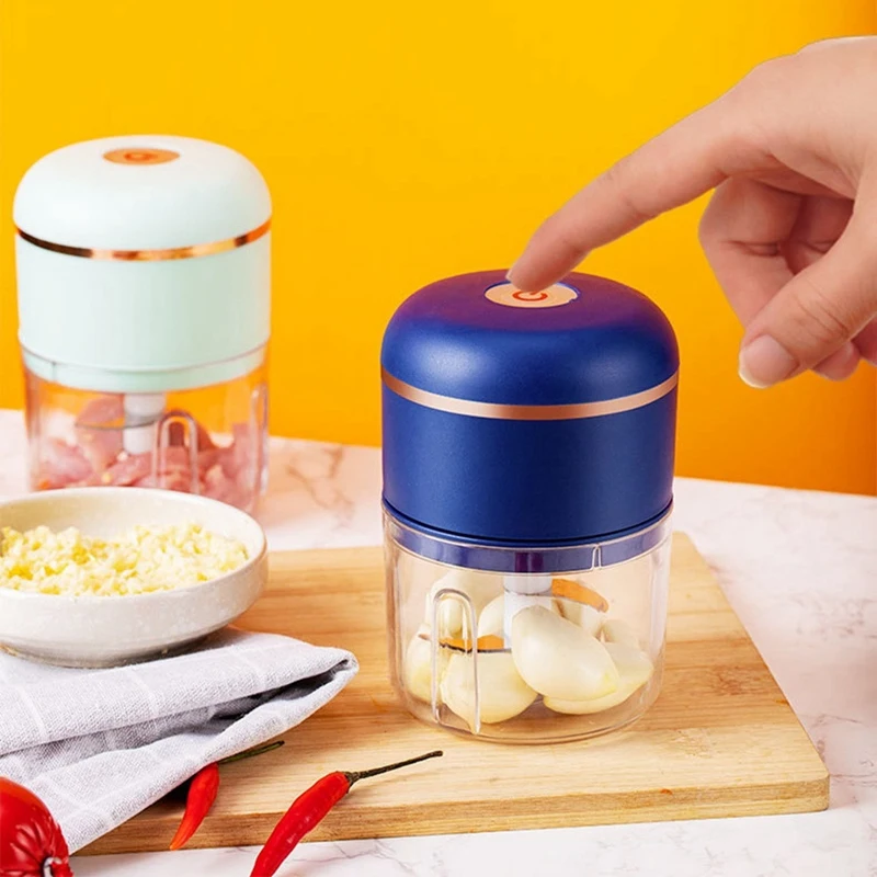 Electric Food Chopper Garlic Pounder Meat Grinder Mini Garlic Press Vegetable Chopper Masher Machine USB Charge