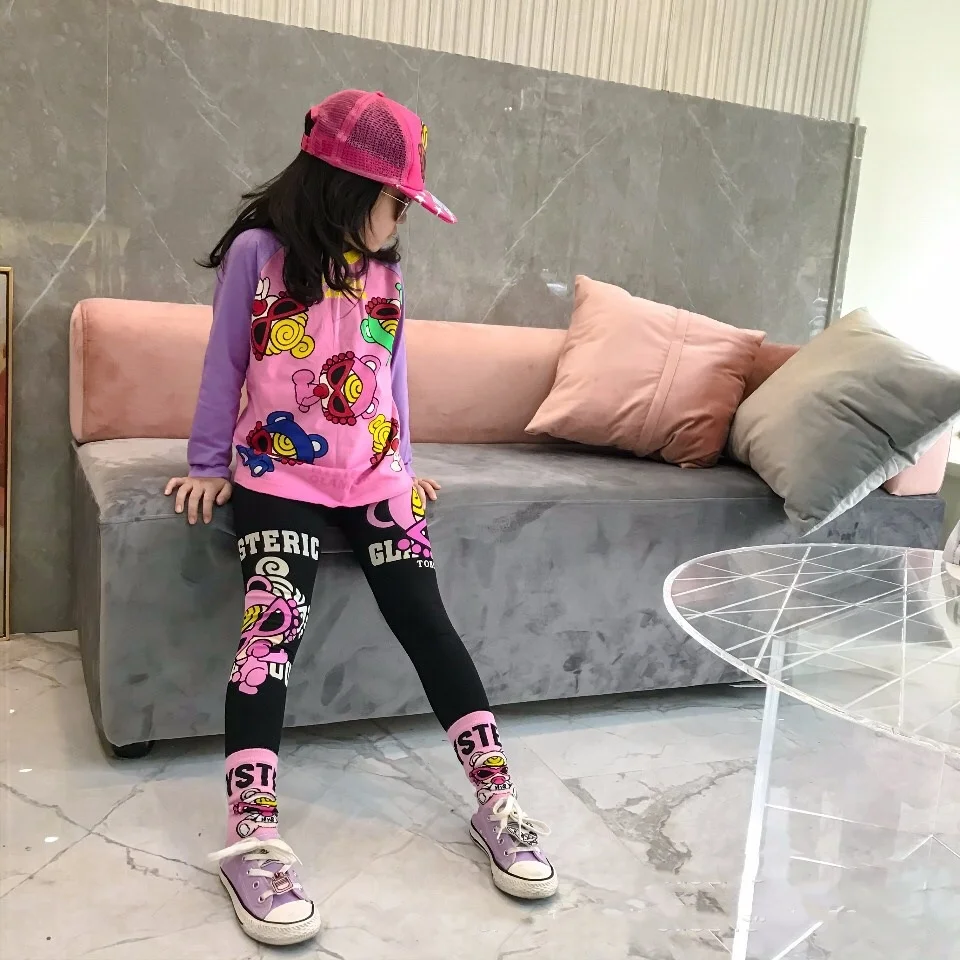 2024 New High Quality  Girls Legging Pants Spring Autumn for Girls  2-7 years Brand Hysteric Mini Baby Pants Kids Clothes