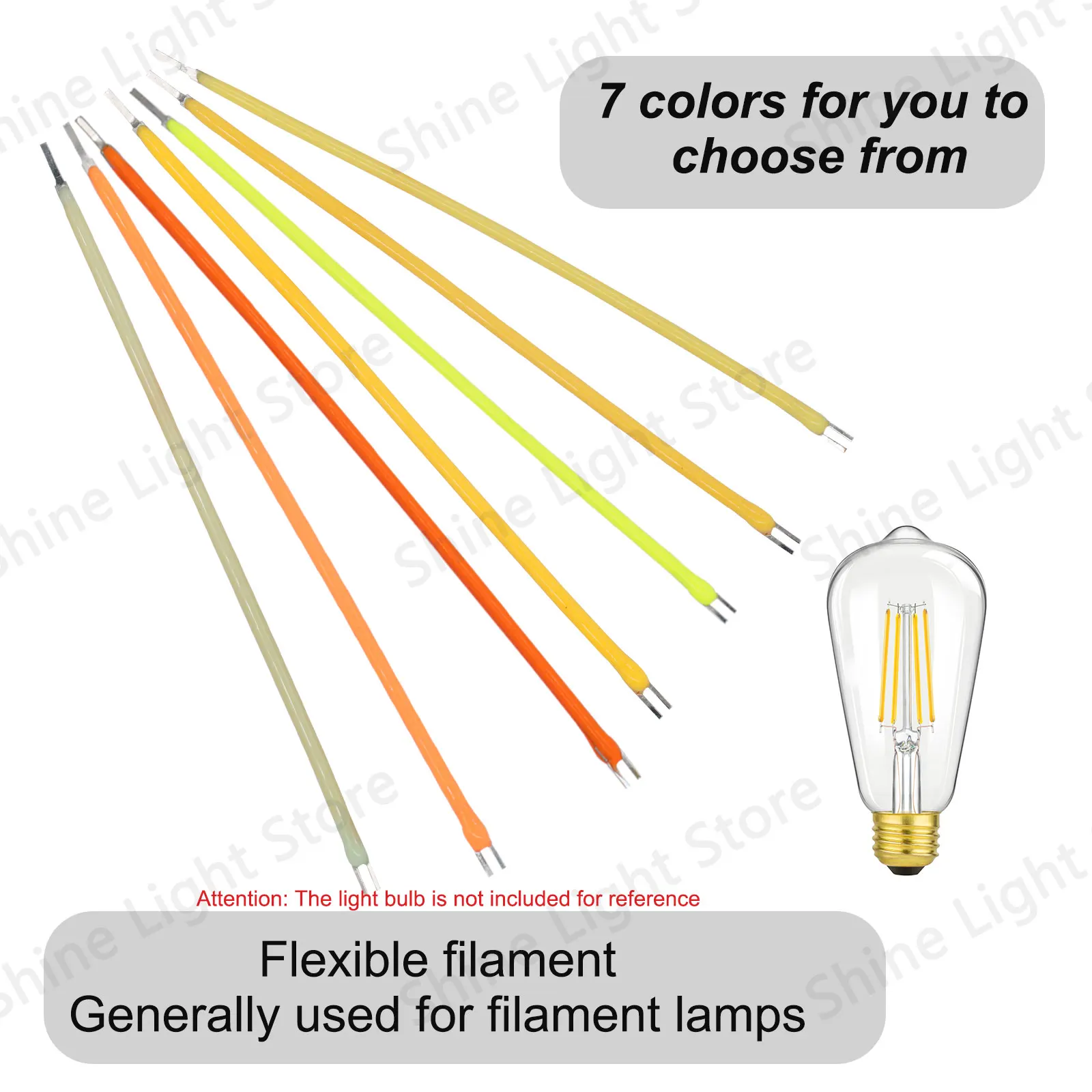 3pcs 3V COB LED Filament Flexible  90mm Edison Bulb Lamp Parts LED Diode Decoration