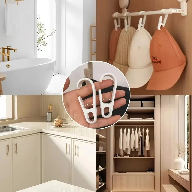10pcs Multi-Purpose Hanging Clips Hooks Portable Plastic Clamps for Home Kitchen Bathroom Towel Curtain Storage Supplies