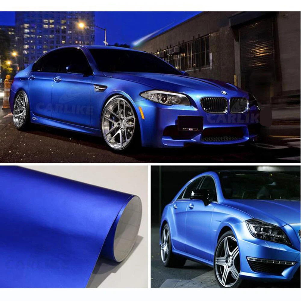 

10Mx1.52M ICE Matte Blue PVC Vinyl Wrap Car Whole Body Styling Decals Roll Sticker Air Release Channel Film