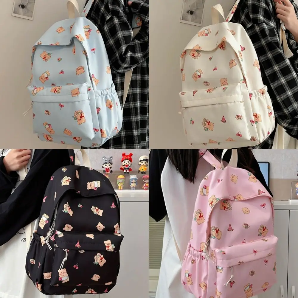 

Cartoon Bear Backpack Gift Lightweight Single Shoulder Bag Large Capacity Pencil Case Women