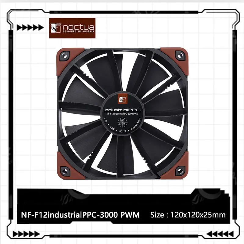 Noctua NF-F12 industrialPPC Computer Case Fan Silent 120mm PWM 12V/24V 2000/3000RPM 12cm CPU Cooling Fan