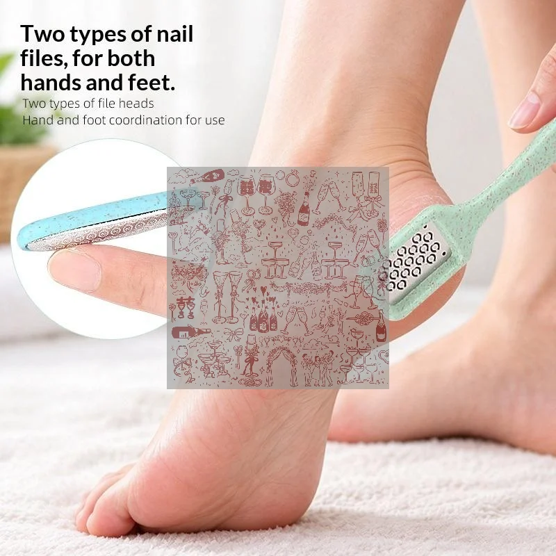 1Pcs Travel Essential Non Slip 3D Curved Foot File Ergonomic Handle Callus Remover For Dead Skin Between Toes Multi Color Optio