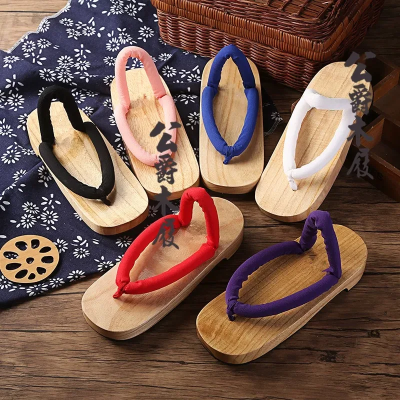 

Halloween COS Demon Slayer Blade Shoes Anime Wooden Clogs Cosplay You Bean Butterfly Ninja Herringbone Wooden Bottom Slippers