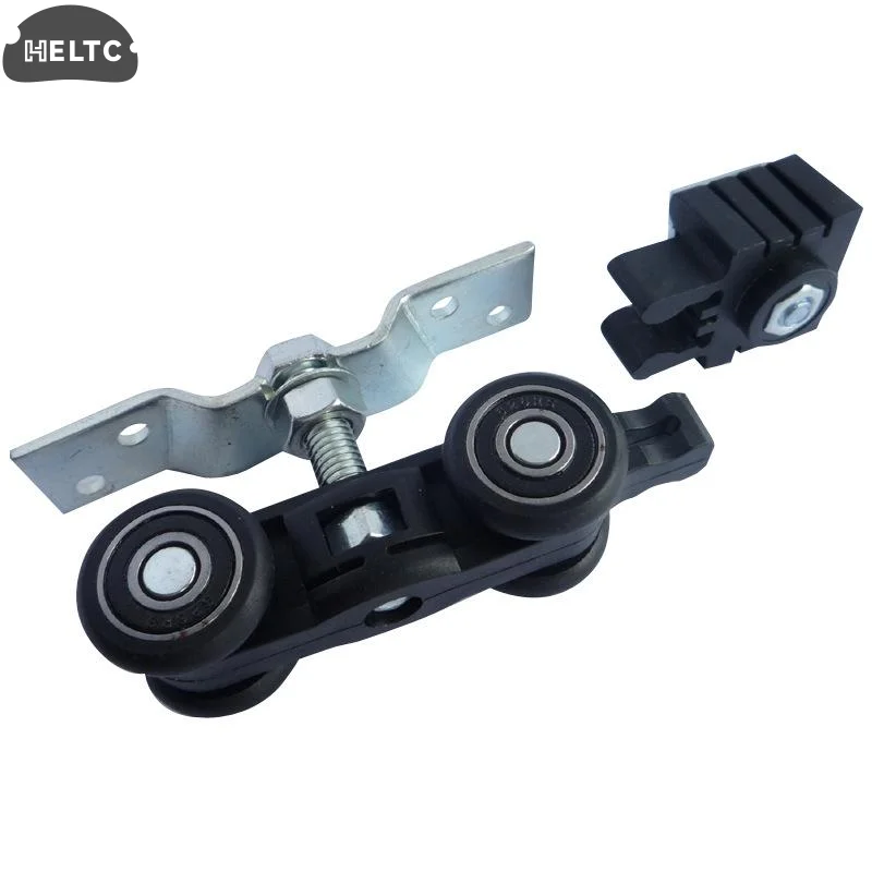 1 Set Hardware For Home Use Solid Wood Sliding Door Track Pulley Kit With Easy To Install Buffer Hanging Wheels